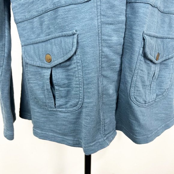 Cabela's Sweater Women Large Blue Button Up Utility Jacket Cotton Work Outdoor - Picture 8 of 11